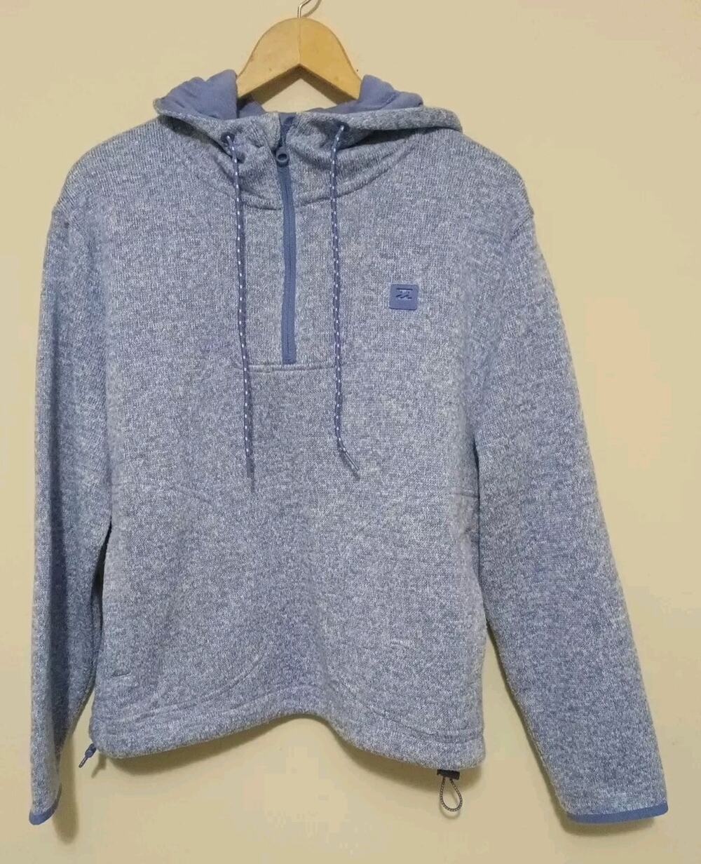 Billabong Adventure Division Blue 1/4 Zip Hoodie Sweatshirt Medium